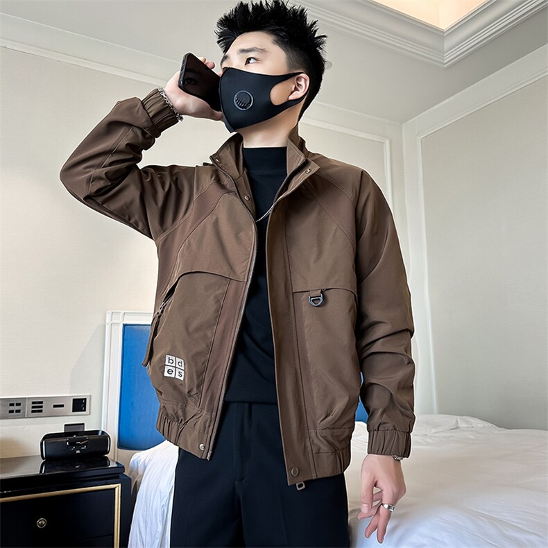 高级感痞帅炸街男立领夹克外套社会小伙店主风301C-JK16-P98控138,男装夹克,星座301C（原B323）