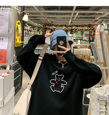 男休闲宽松中性风毛衣刺绣原宿圆领毛衫W509-P68，男装针织衫/毛衣，电商A132（原电商B245）