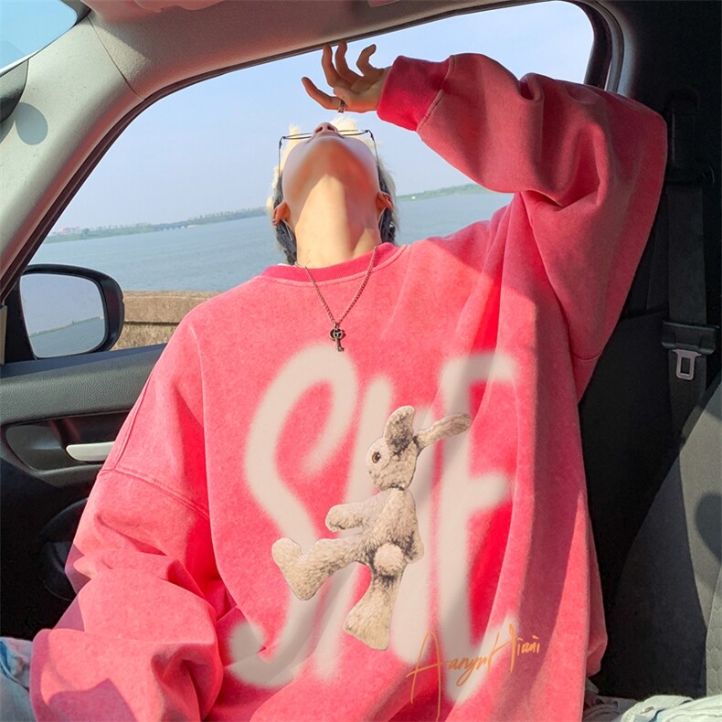 美式重磅水洗做旧圆领卫衣力推大码男XZ517A--3-ZH2705-P58,男装卫衣,星座517A-3