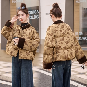 现货主推2025年冬季新款國风羽绒服外套女图片