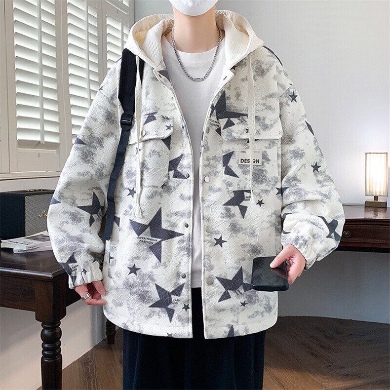 2025春秋新款高品质港风夹克男潮流时尚青少年连帽外套，男装夹克，星座1206（原A206）