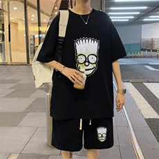 ！定制面料2024夏季男士华夫格短袖T恤套装情侣一套HTZ69P50，男装T恤，电商B220