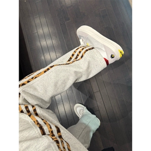 【有货】JRK83CC-特P45 加绒豹纹三条杠裤子男加厚条纹卫裤图片