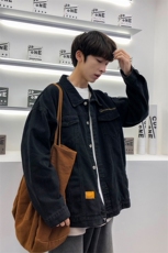 春夏男牛仔工装夹克衫字母刺绣宽松休闲外套J，男装夹克，星座1013-1