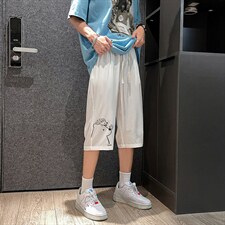 QK72166-P25冰丝七分裤男大码速干短裤男五分裤港风，男装休闲裤，电商A040