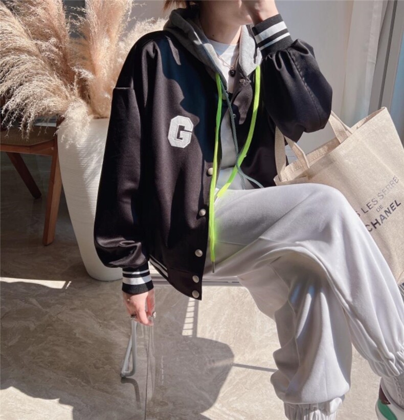 色丁棒球服外套，其它，麦琪
