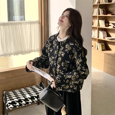 新款有货肌理感花色中古风短外套5501P145K218，女装短外套，2C176