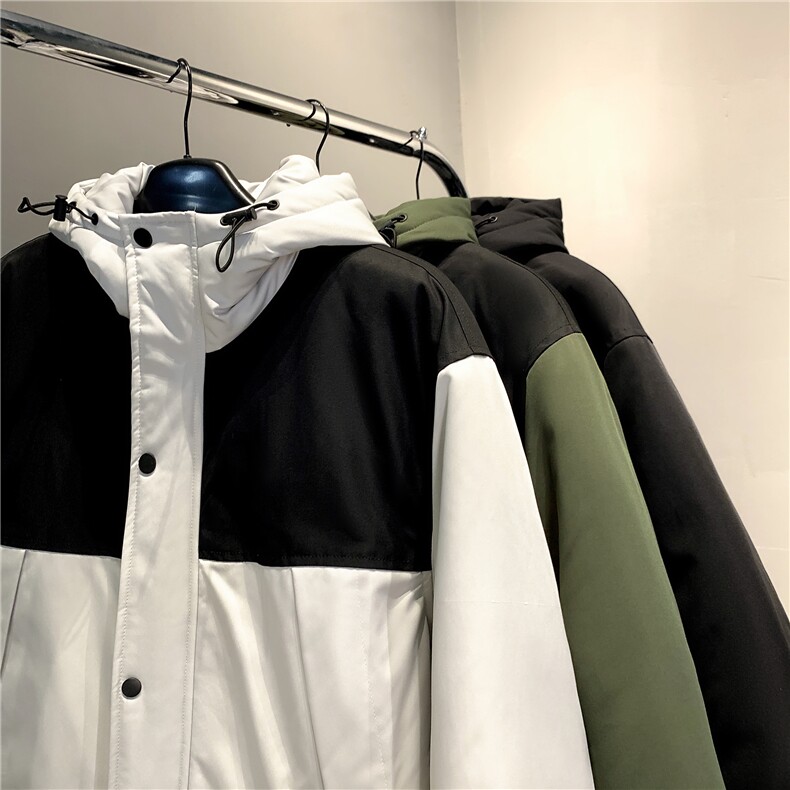毛毯平铺拼色工装面包服时尚连帽保暖棉衣A247-MY560特批85,男装棉衣,电商A247