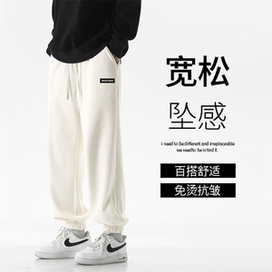 裤子男款秋季美式高街潮牌卫裤束脚休闲运动长裤X2891-特批-45图片