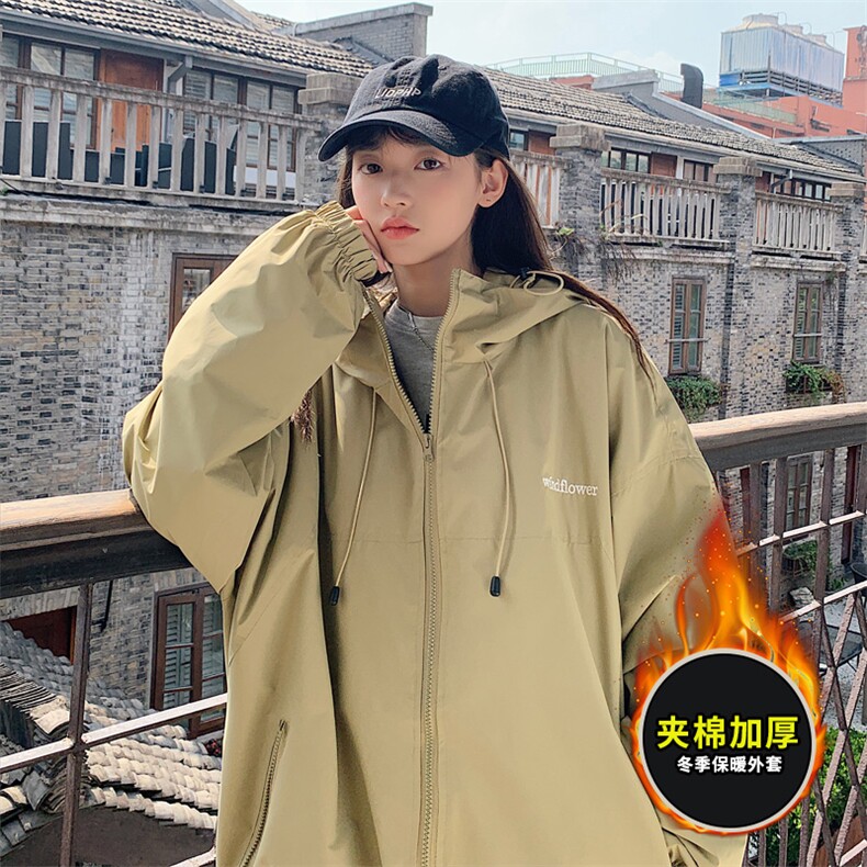 冬季保暖加绒加厚棉衣纯色连帽棉服港风冲锋衣外套男装JK2800P95图片