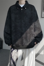 现货WY10170-特P48加绒P58设计感可拆卸丝巾百搭大码卫衣小众，男装卫衣，电商A059
