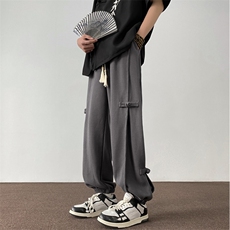 2024春季新款风新中式盘扣束脚宽松休闲裤B315-K24049-p55控78，男装休闲裤，电商B315
