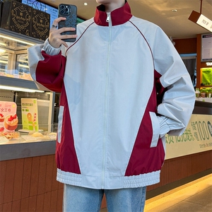 JK5003/P65春装新款个性撞色设计立领飞行员夹克男潮流上衣外套图片