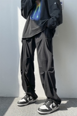 703-K277-P55春秋磨毛褶皱暗黑风宽松个性休闲裤，男装休闲裤，星座703