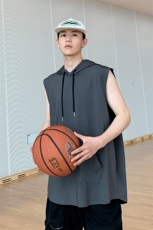 M-8XL特大码冰丝速干连帽背心男篮球运动无袖健身服坎肩TDX315P35，男装背心/马甲，电商D206-1