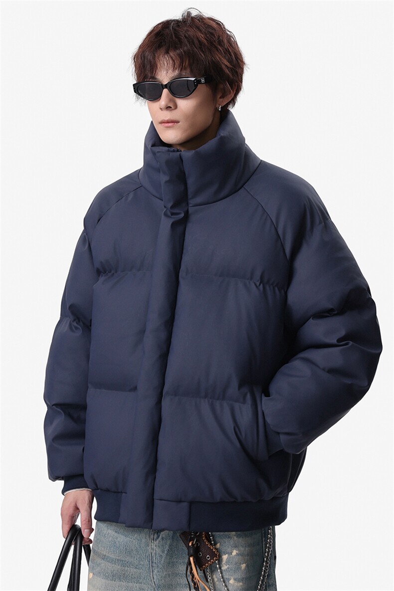 新款冬季羽绒立领PU皮棉服棉袄韩版宽松外套A436-2522-P80,男装棉衣,电商A436