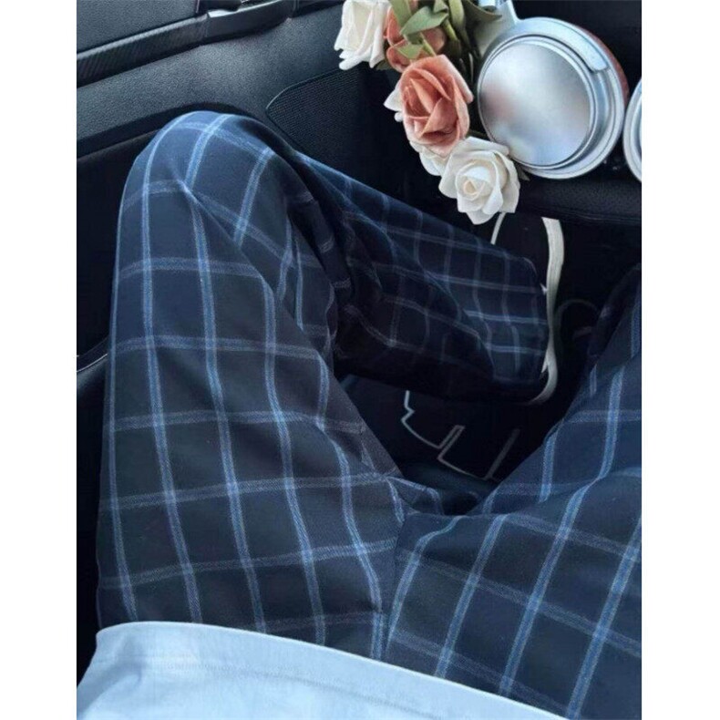 网图！美式复古格子裤基础款弯刀百搭休闲裤-EX50885-特批30，男装休闲裤，电商A061