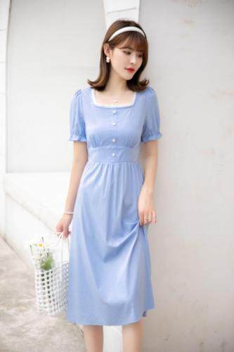 现货供应：水洗牛仔连衣裙M一XXL，女装连衣裙，拉思维加丝