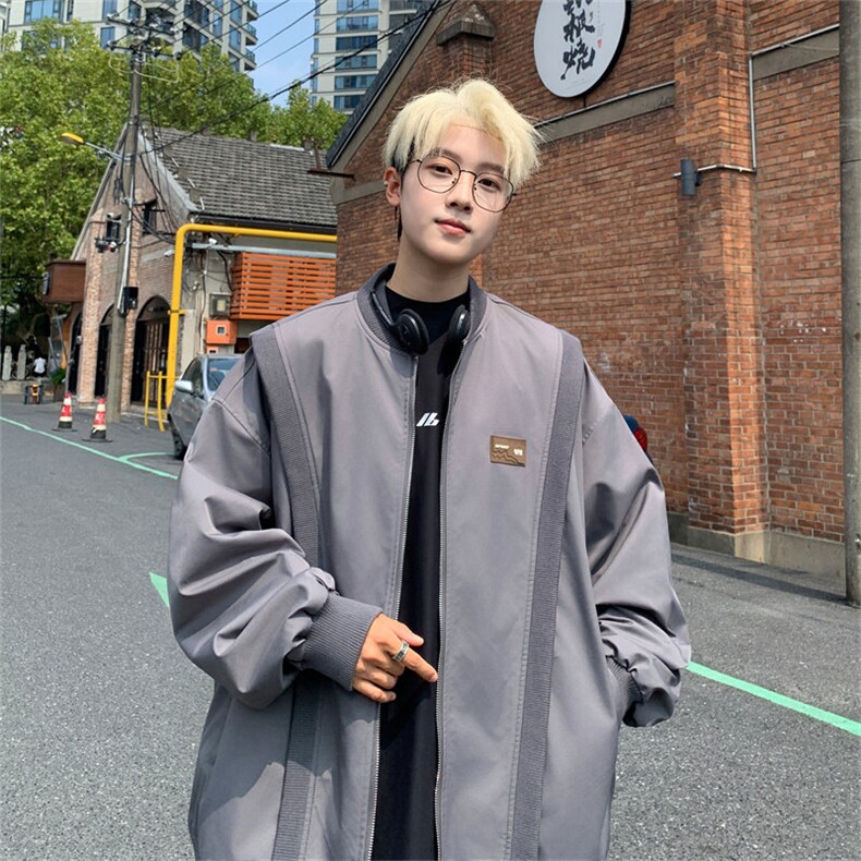 XJ412-特P70控128秋季美式复古设计棒球服夹克男女宽松休闲外套,男装夹克,电商B370
