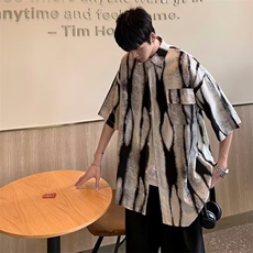 衬衫男士短袖韩版潮流高街2024夏季新款ins宽松外套CY706-P29，男装衬衫，星座412-2