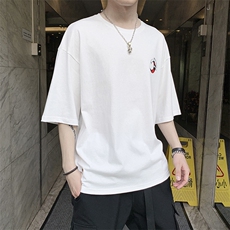 夏季青少年潮流印花短袖t恤男士休闲五分半袖上衣服DS342TP25，男装T恤，电商A102