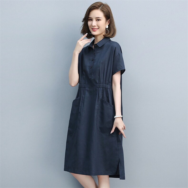 大码女装连衣裙2024新款夏季胖mm显瘦遮肉遮肚V领妈妈减龄裙子,女装连衣裙,丽影随形