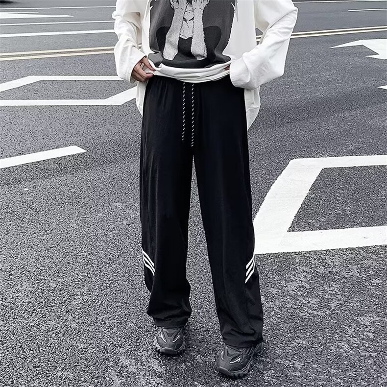 休闲裤男韩版潮流高街拼色运动裤2025秋季新款ins束脚裤K4455-P33，女装休闲裤，星座412