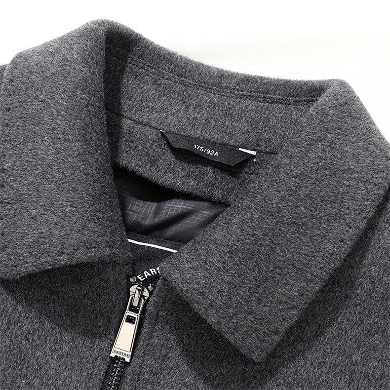 男士商务休闲双面羊毛大衣中年冬季新款翻领加厚保暖男装外套,男装毛呢大衣,电商B212（原钱塘6029）