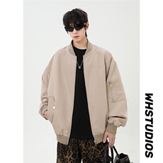 港风日系复古设计感贴袋拼接立领夹克男XZ213-JK4321-P108控128，男装夹克，星座213