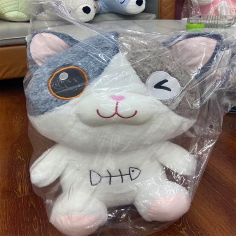 双色猫，小雨毛绒玩具