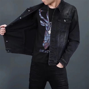 1506-1/J51821加绒/P69男士新款刺绣牛仔外套百搭夹克潮牌上衣图片