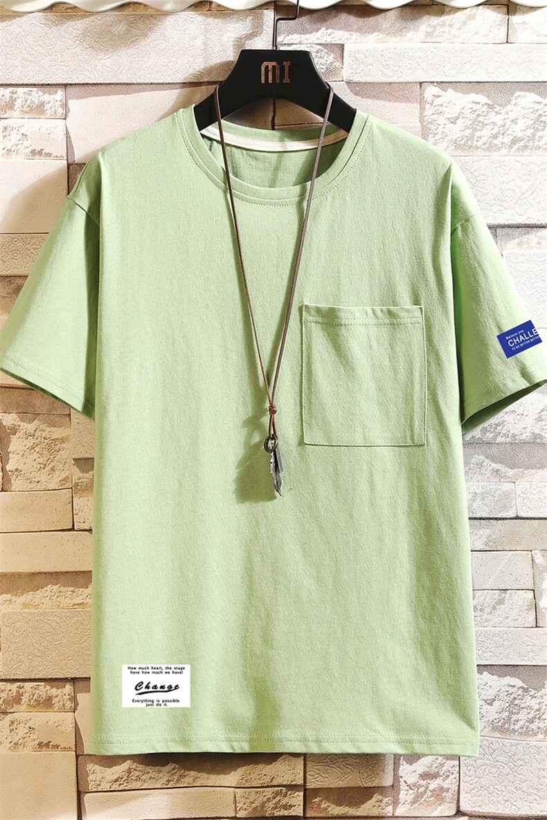 DX24062-P25大口袋百搭短袖t恤男大码半袖体恤上衣服,男装T恤,电商A040A