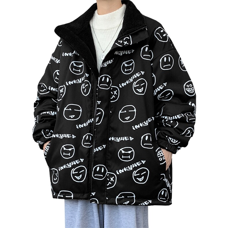 冬季加绒加厚棉服羊羔绒开衫双面穿青少年外套男MY101P95,男装棉衣,电商A086