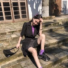 【现货】2021年夏季新款宽松显瘦长款半袖西装166-XZ07P105，女装西装，茜茜公主