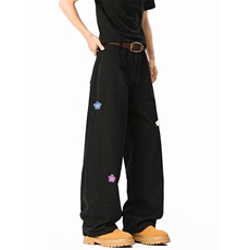 D61-P50美式高街花朵刺绣牛仔裤痞帅炸街高级感休闲长裤，男装牛仔裤，星座617A-1（原B318A）