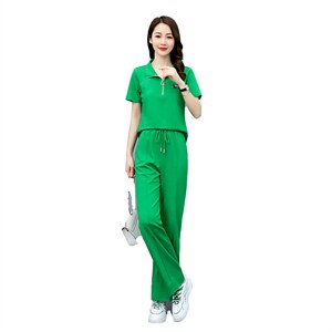 2024夏季新款时尚气质两件套休闲套装女宽松显瘦百搭运动服图片