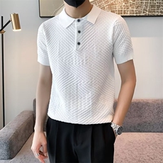 2023标准短袖夏季新款文艺青春流行男慵懒潮POLO衫纯色简约S318，男装T恤，星座1116A-2（原606A-1）