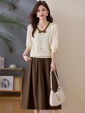 欣贝拉春装新款轻熟风2026年春季女两件套针织裙子【现货】应季款，女装套装/套裙，欣贝拉