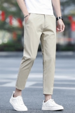 纯棉九分裤秋季弹力舒适百搭休闲裤男士修身直筒2025新款D988-P45，男装休闲裤，星座509