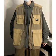 工装马甲男韩版潮流高街帅2023春秋新款ins宽松百搭外套W4616-P43，男装背心/马甲，星座412-2