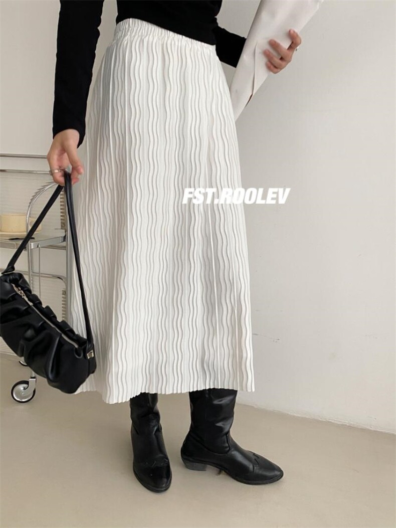 肌理感压褶裙，其它，FST