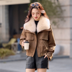 2025冬装新款麂皮绒羽绒服外套图片