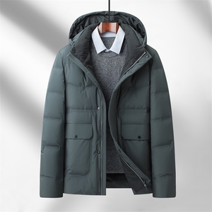 V3686钱塘2020-3连帽时尚冬季厚款休闲中年男90鹅绒羽绒服P210，男装羽绒服，钱塘207-3