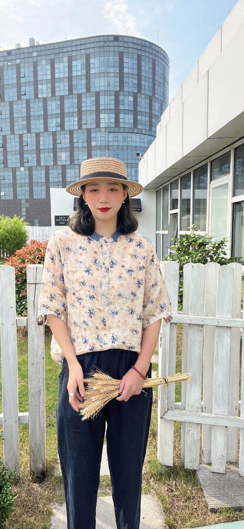 纯苎连衣裙小衫裤子裙子衬衣 时尚风 风淑女风休闲风，女装连衣裙，川哲