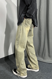 秋冬美式高街棕色加绒加厚牛仔裤货号K658P60控78（加绒P75控98）图片
