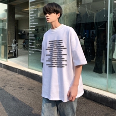 春夏新款重磅纯棉字母满印高街短袖M~5XLXZ604-DT220-P25控39，男装T恤，星座604