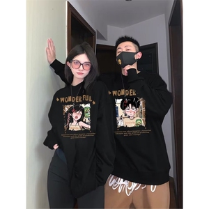 圆领重磅卡通印花不一样情侣装男女大码学生潮牌卫衣W6150-P43图片