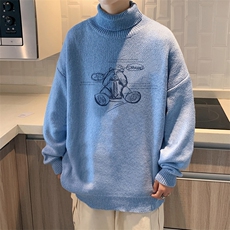 ！2023秋冬新款男士加厚高领毛衣百搭潮流印花针织衫M717P50，男装针织衫/毛衣，电商B220