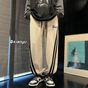 XZ616 秋季新款百搭休闲织带印花重磅卫裤拖地长裤 TY408 P55控68图片