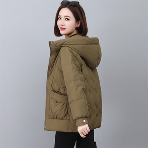 冬季加厚羽绒棉服女中长款2025新款韩版宽松休闲棉衣连帽棉袄外套图片